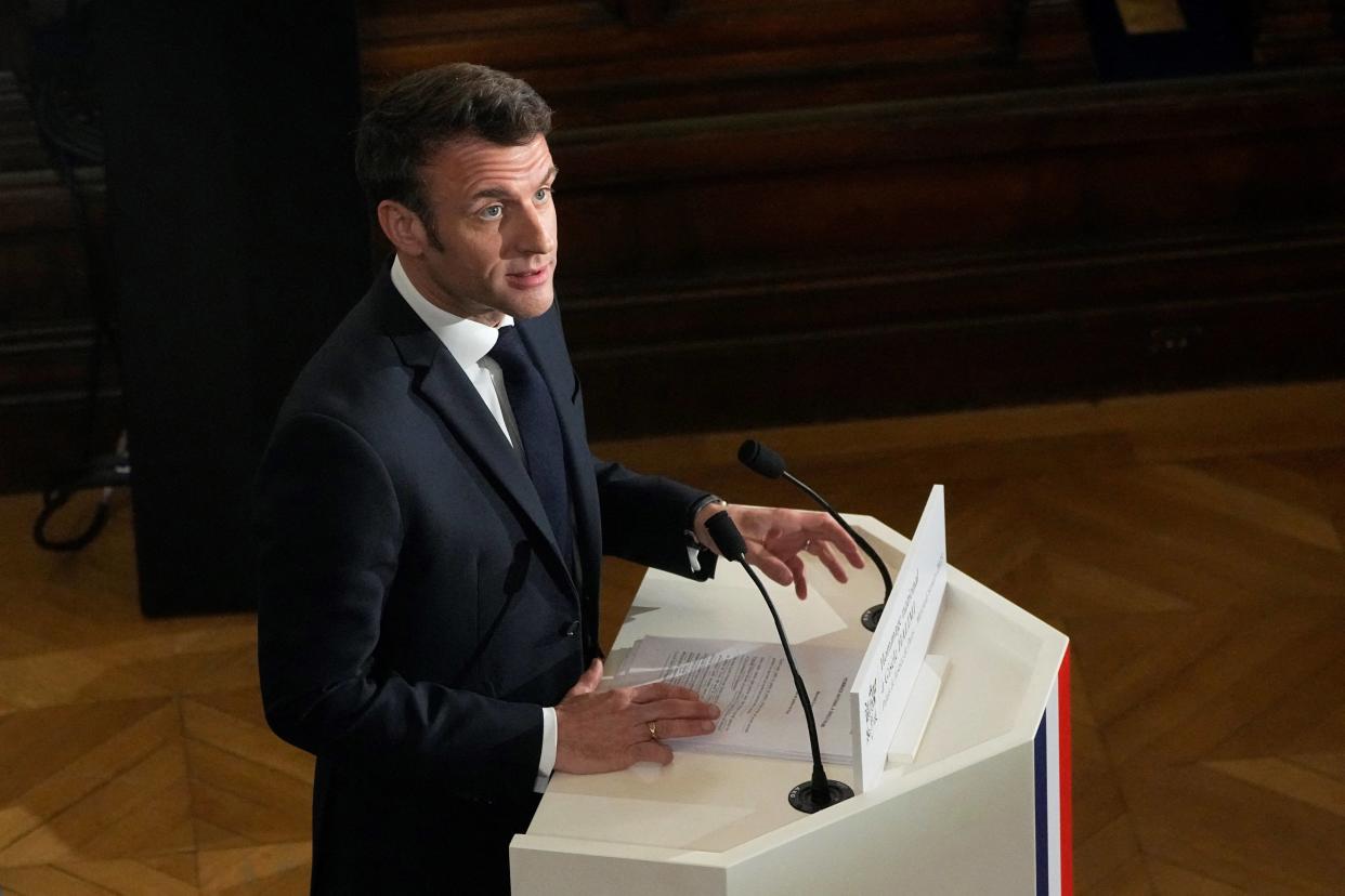 Macron à Lyon le 8 mai : choix symbolique et discours politique (photo prise le 8 mars 2023) 