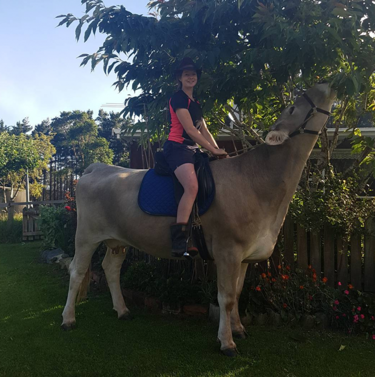 Hannah was initially told she could not have a horse because it was too expensive ('Instagram/hanney_simpson)