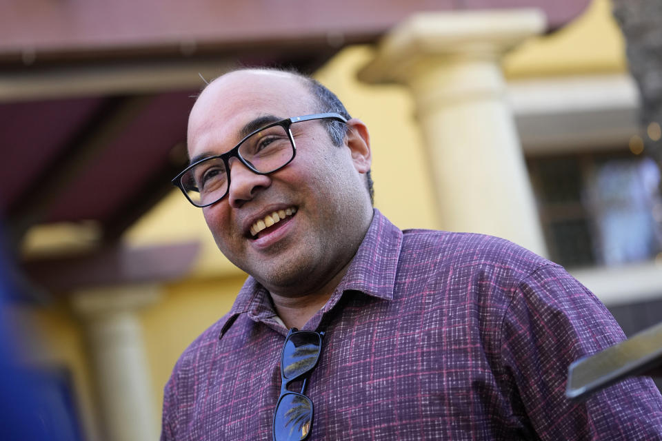 San Francisco Giants President of Baseball Operations Farhan Zaidi speaks during the Major League Baseball's general manager meetings, Wednesday, Nov. 8, 2023, in Scottsdale, Ariz. (AP Photo/Matt York)