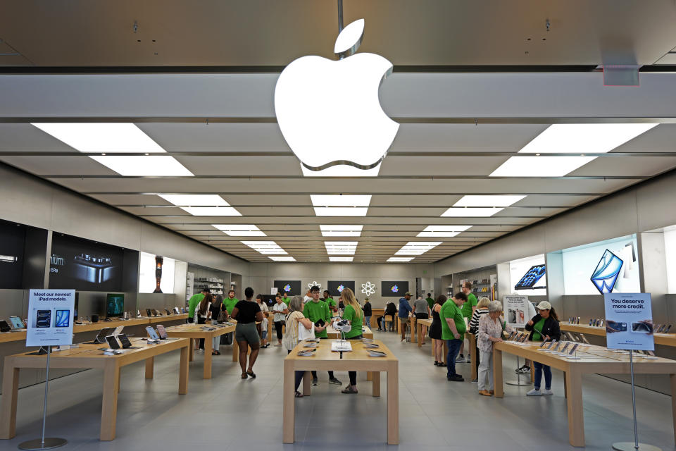 This is an Apple store in Pittsburgh, Monday, June 3, 2024. (AP Photo/Gene J. Puskar)