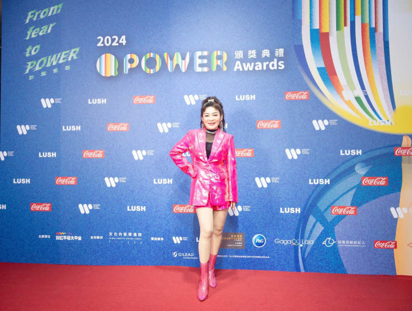 王彩樺以活動大使身份出席「Q POWER Awards 頒獎典禮」。（圖／彩虹平權大平台提供）