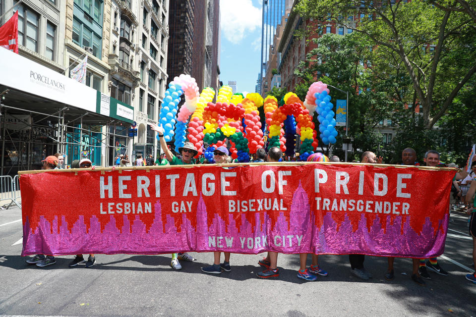 The Heritage of Pride march the N.Y.C. Pride Parade in New York on June 30, 2019. (Photo: Gordon Donovan/Yahoo News)