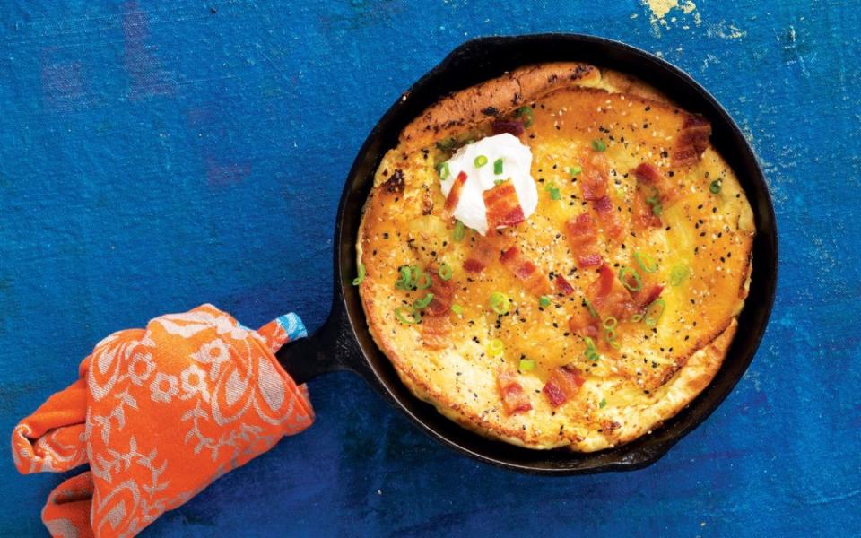 Mark Boughton<p>Affordable eggs are transformed into Dutch Babies, pancake-popover mashups perfect for brunch or dinner. The salty, garlicky seasoning from your favorite bagel adds crunch to this savory baby.</p><p><strong>Get the recipe: <a href="/842740/communitytable/everything-bagel-dutch-baby/" data-ylk="slk:Everything Bagel Dutch Baby;elm:context_link;itc:0;sec:content-canvas" class="link "><em>Everything Bagel Dutch Baby</em></a></strong></p>