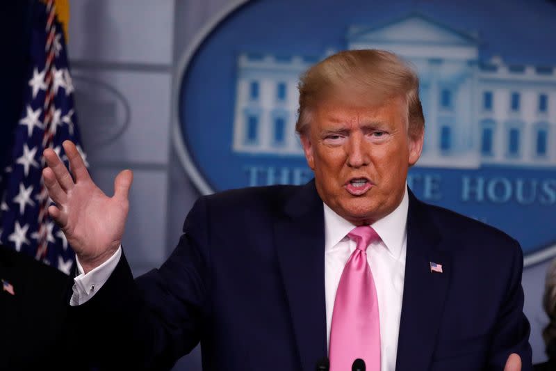 U.S. President Trump holds news conference on the coronavirus outbreak at the White House in Washington