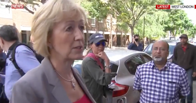 Angry Grenfell residents confront Andrea Leadsom