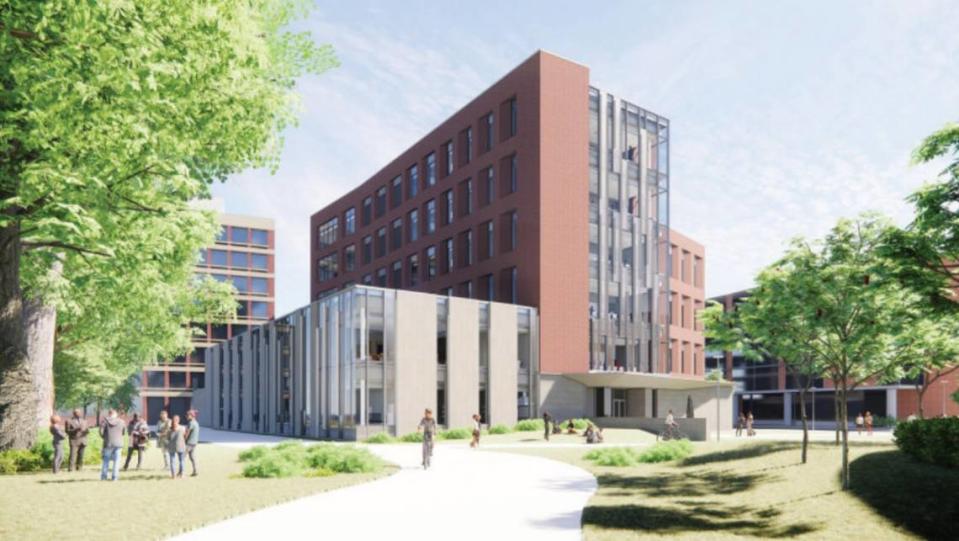 An exterior rendering of the Susan Welch Liberal Arts Building, which is scheduled to be constructed by fall 2024.