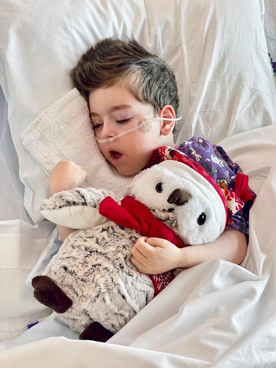 Toward the end of his life, Emmett could not see and would often wake screaming. Nothing calmed him except when mom Nikki Monaco held him. (Courtesy Monaco Family)