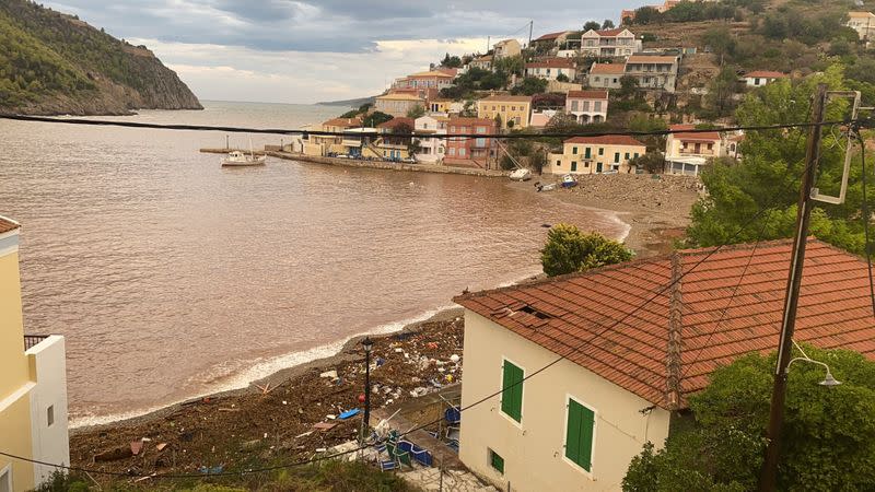 Damage is seen as rare storm, known as a Medicane (Mediterranean hurricane), hit western Greece