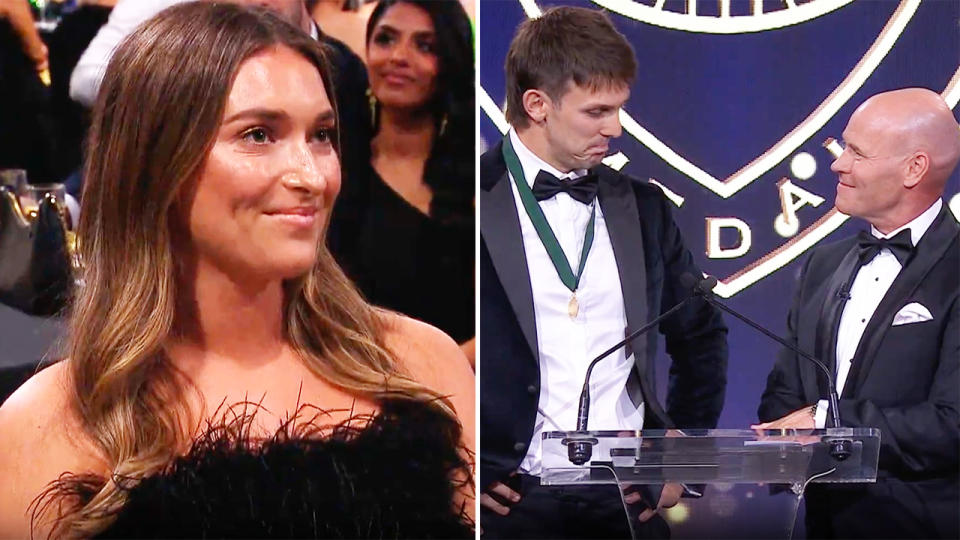 Mitch Marsh, pictured here with wife Greta at the Australian Cricket Awards.