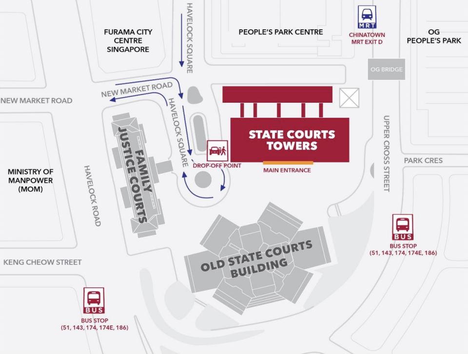 The State Courts will be relocating to the State Courts Towers starting from Monday, 9 December.