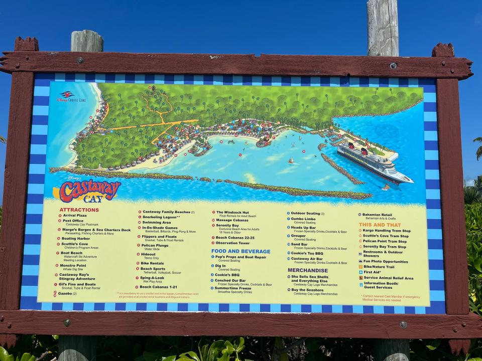 Map of Castaway Cay 