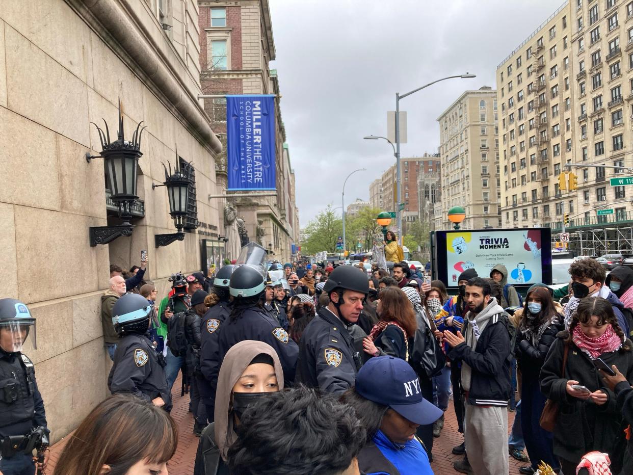 Protests upend Columbia University's campus on April 18, 2024, a day after the school's president testified before Congress about antisemitism on campus.