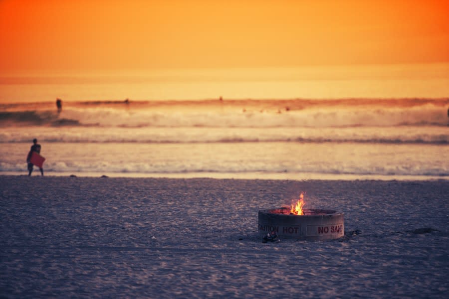 Beach fire pit in Oceanside, Calif. 