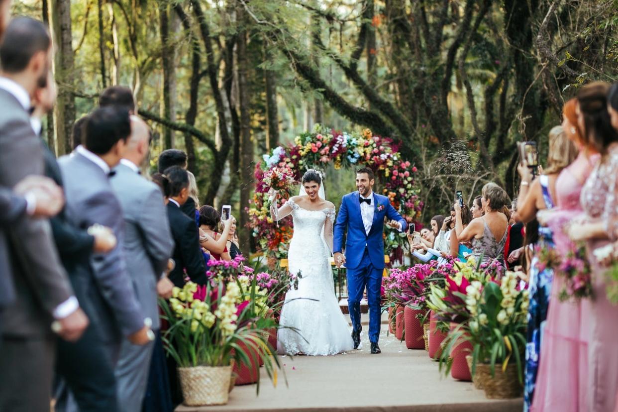 Wedding and civil partnership ceremonies can take place outdoors from July for the first time in England and Wales (Getty Images)