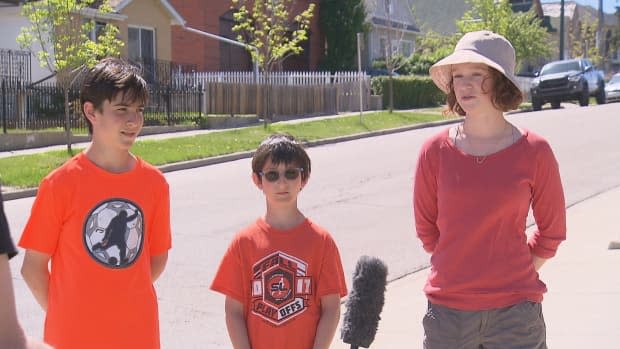 Langevin students Zach Helfenbaum (Grade 8), Seth Helfenbaum (Grade 5) and  Joy McCullagh (Grade 8), have been advocating to the Calgary Board of Education for years to have the name of their school changed.