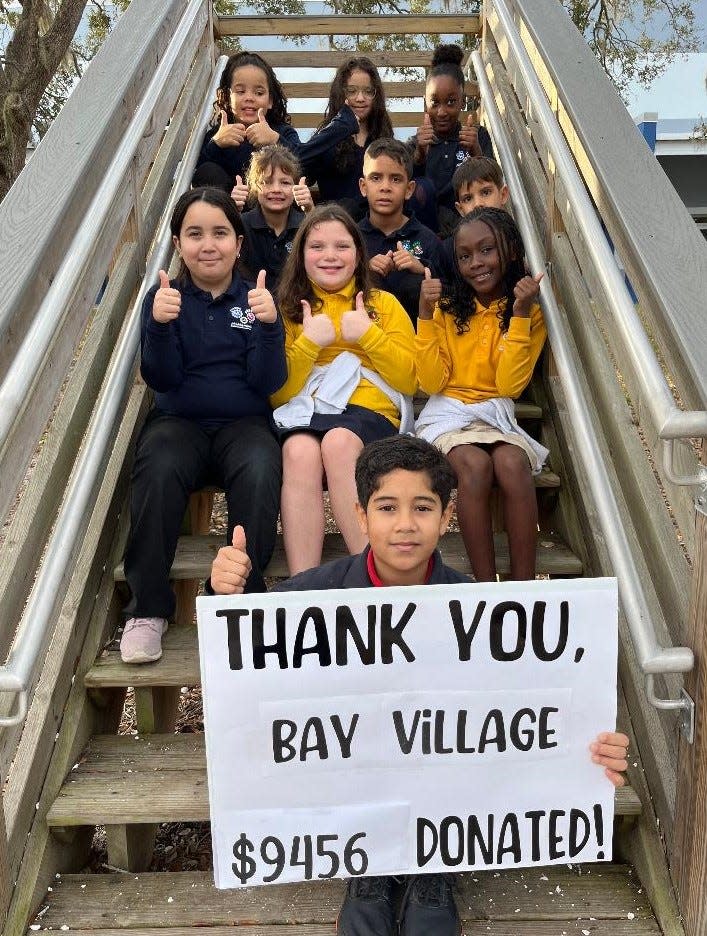 It's thumbs up from Wilkinson Elementary School after Bay Village residents recently raised $9,456 to provide each student with a warm, long-sleeved shirt for the winter. The warm clothing drive is part of a partnership between Bay Village and Wilkinson established in 2019. Other projects include monthly pen pal letters, an annual picnic, student chorus performances, science projects, and a school supplies fundraiser.