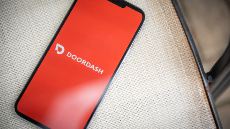 Doordash logo on a smartphone 