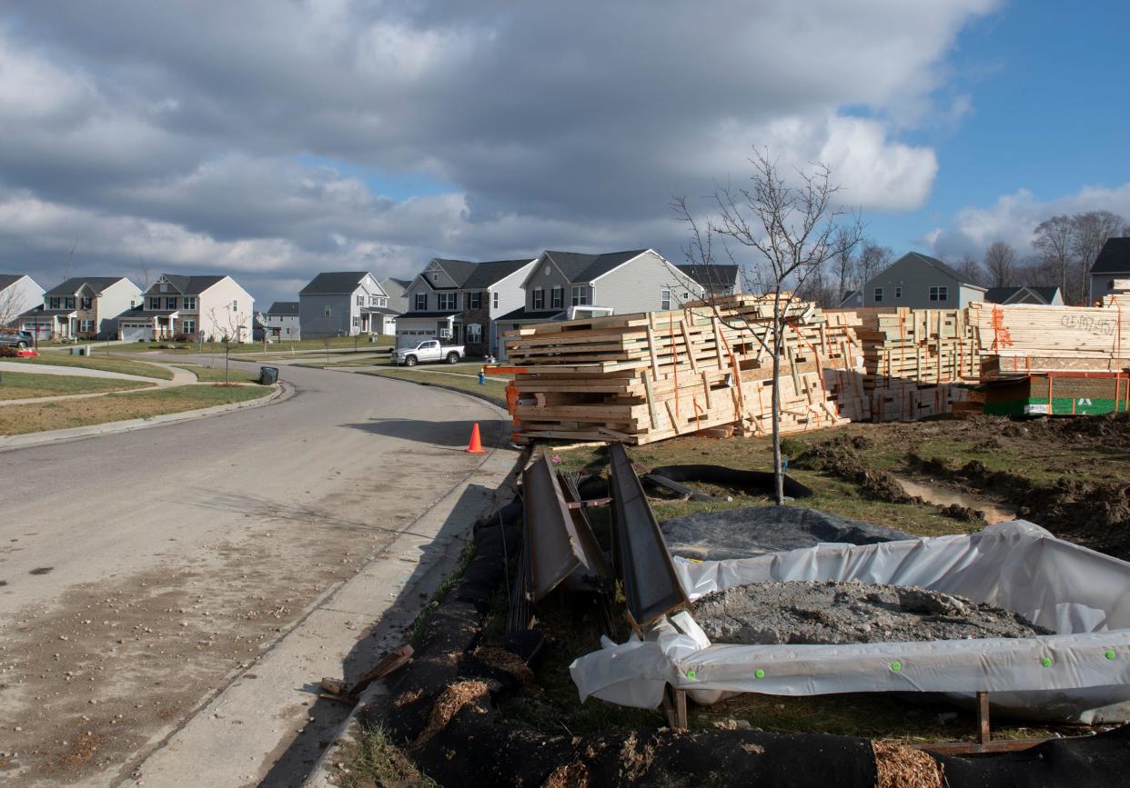 A sold lot with construction in Streetsboro's Meadow View community neighborhood. The city is launching an analysis of its residential and commercial markets.