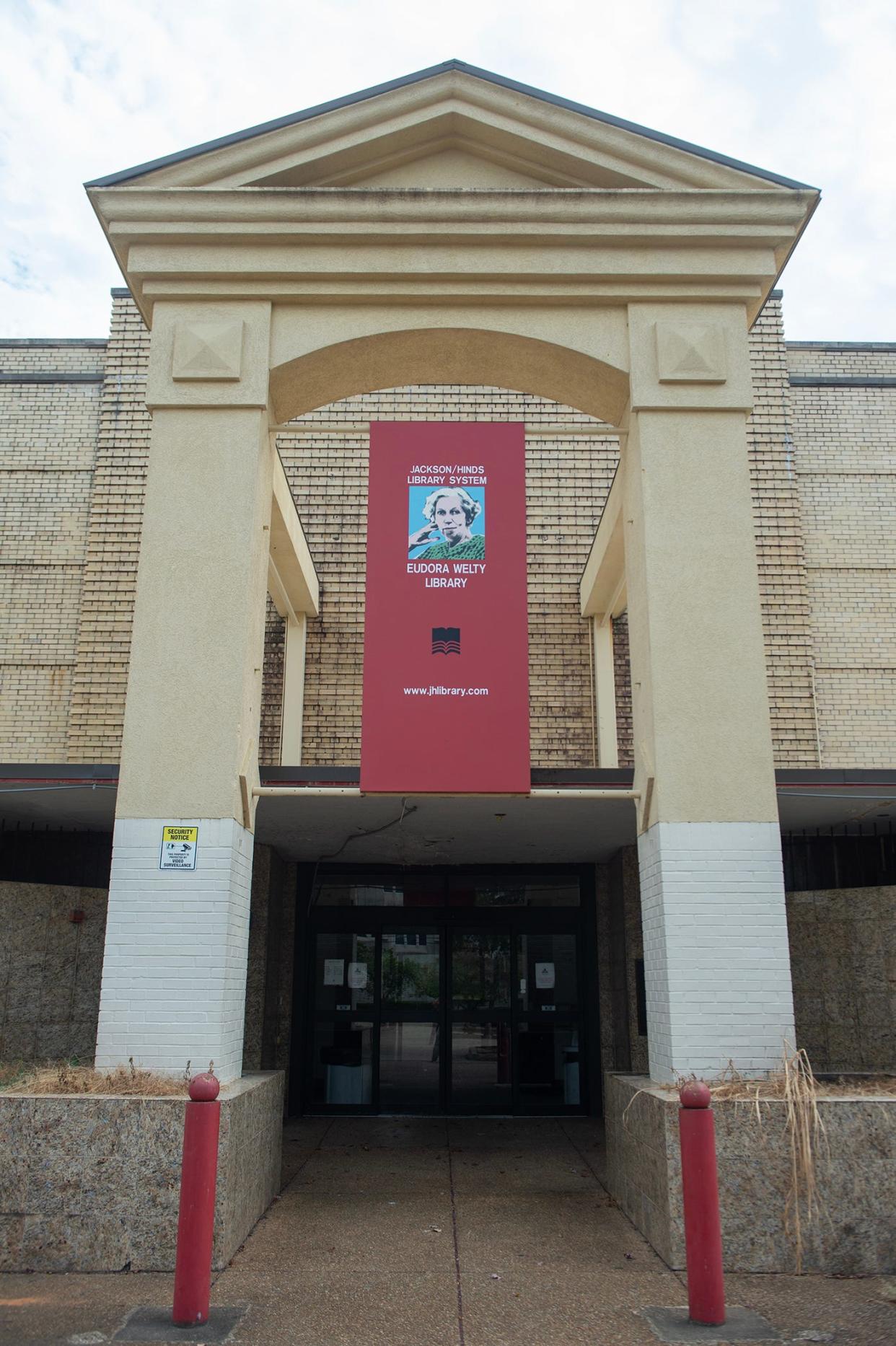 The flagship library of the Jackson-Hinds Library System, the Eudora Welty Library on State Street in Jackson, Miss., sits closed on Wednesday, Sept. 12. City officials announced Monday plans to demolish the facility.