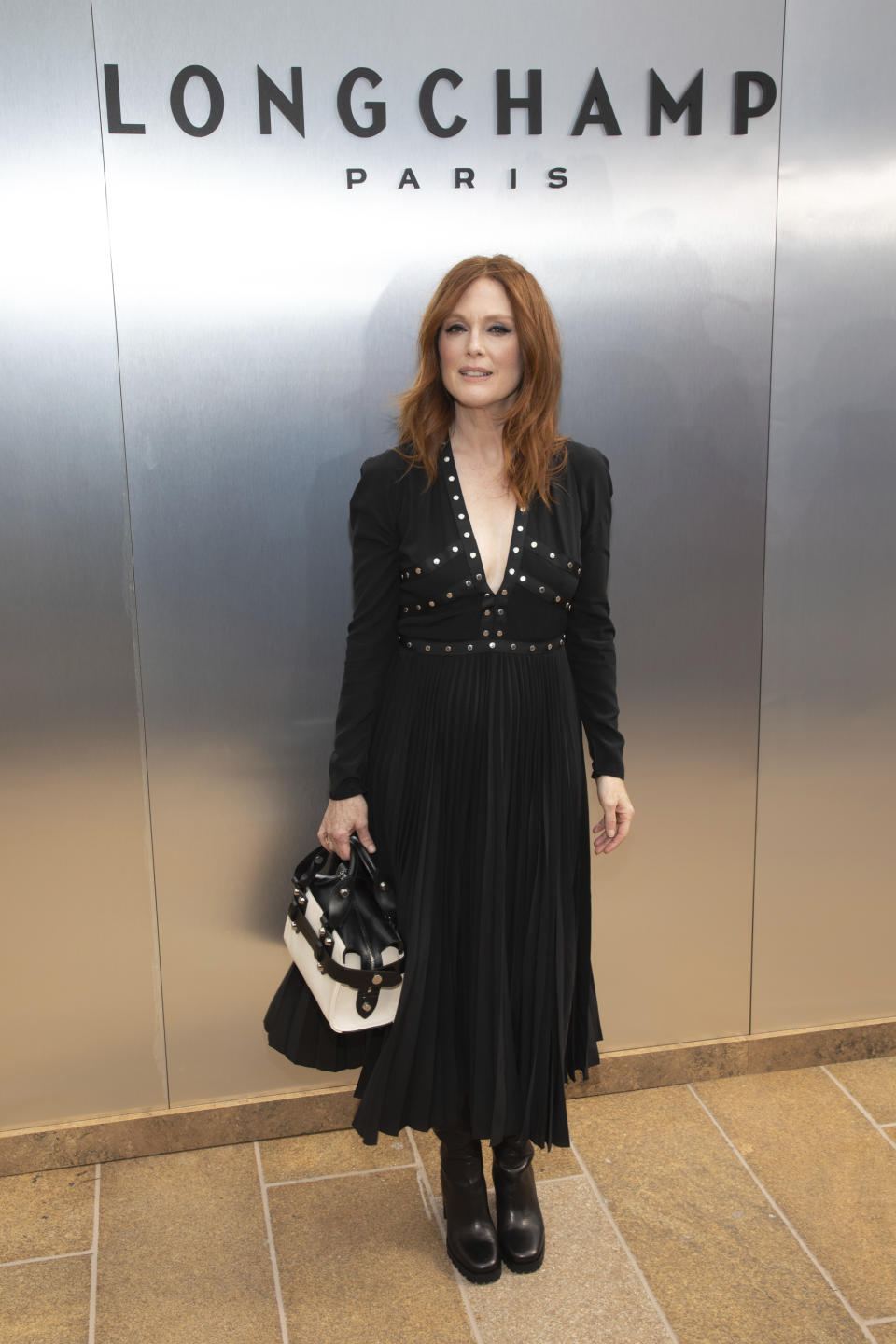 Actress Julianne Moore attends the Longchamp runway show at Lincoln Center during NYFW Spring/Summer 2020 on Saturday, Sept. 7, 2019, in New York. (Photo by Brent N. Clarke/Invision/AP