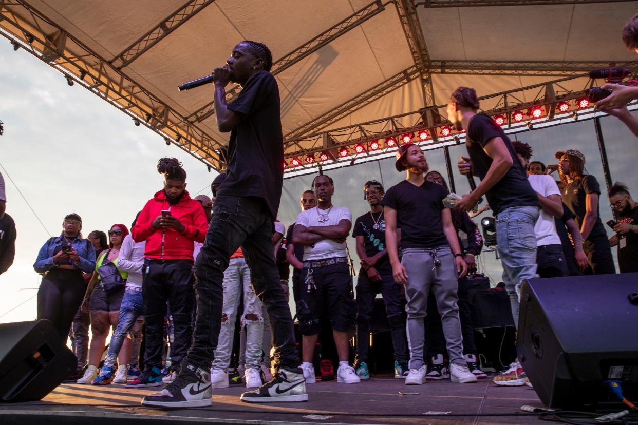 Chicken P, seen here performing at the We Outside concert at Wisconsin State Fair Park on June 26, 2021, will headline the One World Music Festival at the Riverside Theater April 26.