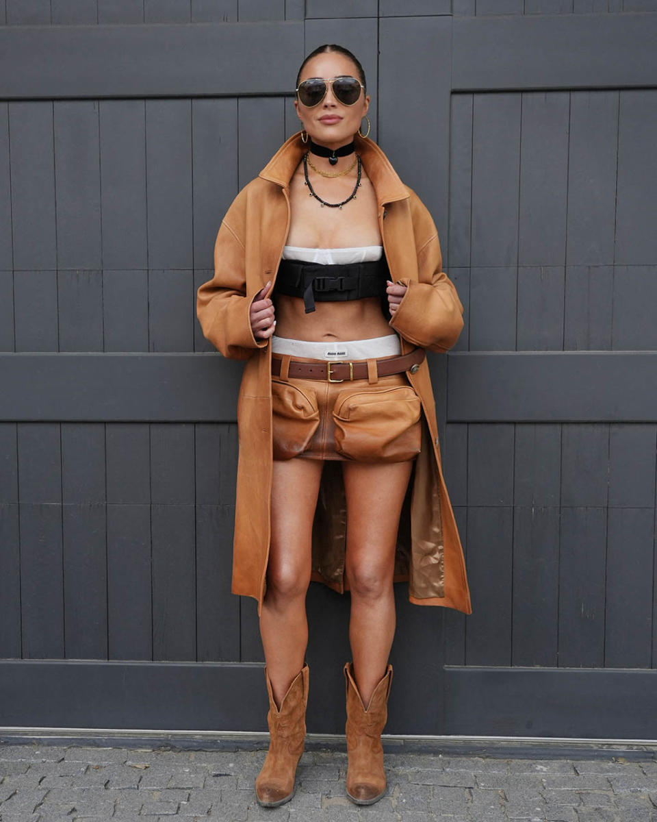 Olivia Culpo, Coachella 2023, Miu Miu, Western Boots