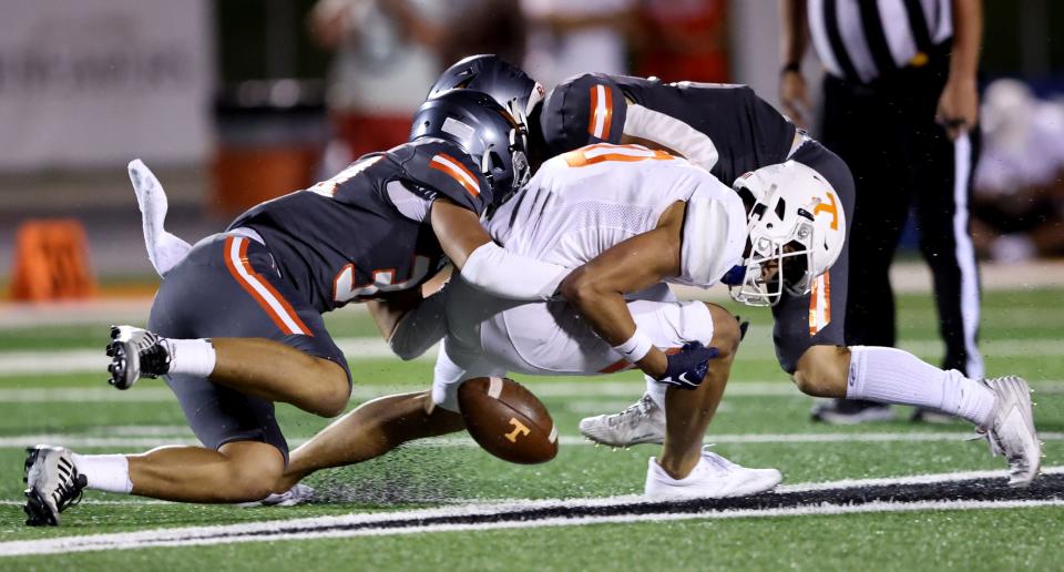 Skyridge and Timpview play at Skyridge in Lehi on Friday, Aug. 11, 2023. Skyridge won 26-14. | Scott G Winterton, Deseret News