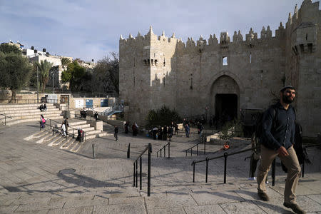 People walk around Damascus Gate to Jerusalem's Old City December 5, 2017 REUTERS/Ammar Awad