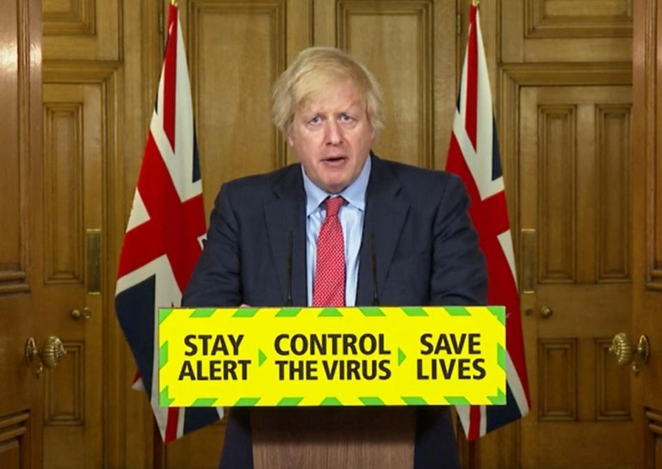 Screen grab of Prime Minister Boris Johnson during a media briefing in Downing Street, London, on coronavirus (COVID-19).