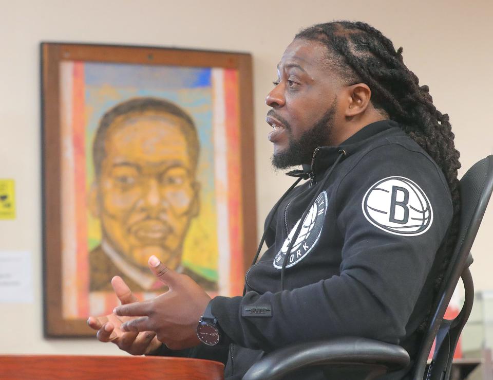 Tasmone Taylor talks about his journey through the Ohio's juvenile justice system from his office at the Khnemu Foundation Lighthouse Center in Cleveland.