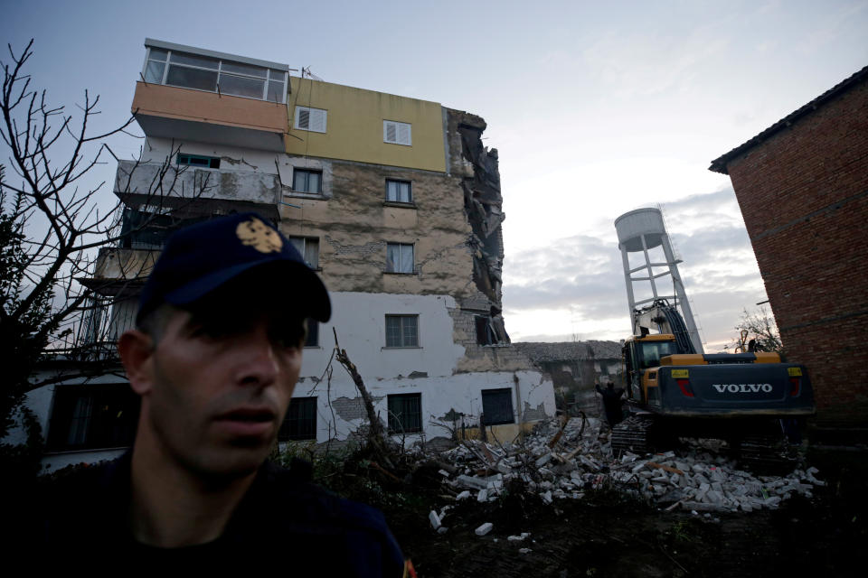 A damaged building is pictured in Thumane, after an earthquake shook Albania, November 26, 2019. (Photo: Florion Goga/Reuters)