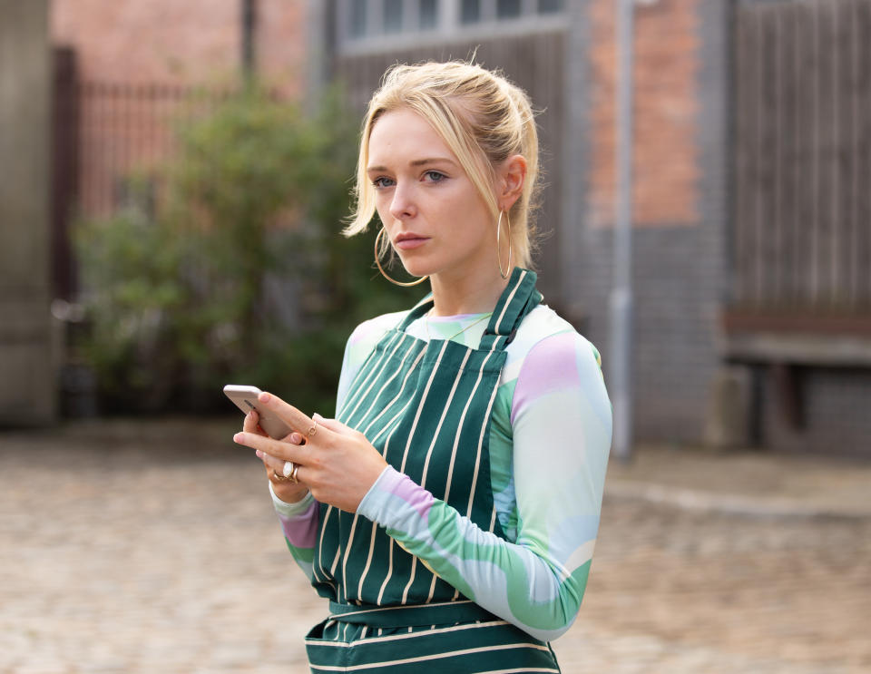 FROM ITV

STRICT EMBARGO - No Use Before Tuesday 1st August 2023

Coronation Street - Ep 1102930

Friday 11th August 2023

Max Turner [PADDY BEVER] sends Lauren [CAIT FITTON] a text telling her he wonâ€™t have time to drop by the cafÃ©.  Unbeknown to him, a downcast Lauren watches him from across the street as he heads home with Sabrina [LUANA SANTOS]. 

Picture contact - David.crook@itv.com

Photographer - Danielle Baguley

This photograph is (C) ITV and can only be reproduced for editorial purposes directly in connection with the programme or event mentioned above, or ITV plc. This photograph must not be manipulated [excluding basic cropping] in a manner which alters the visual appearance of the person photographed deemed detrimental or inappropriate by ITV plc Picture Desk. This photograph must not be syndicated to any other company, publication or website, or permanently archived, without the express written permission of ITV Picture Desk. Full Terms and conditions are available on the website www.itv.com/presscentre/itvpictures/terms
