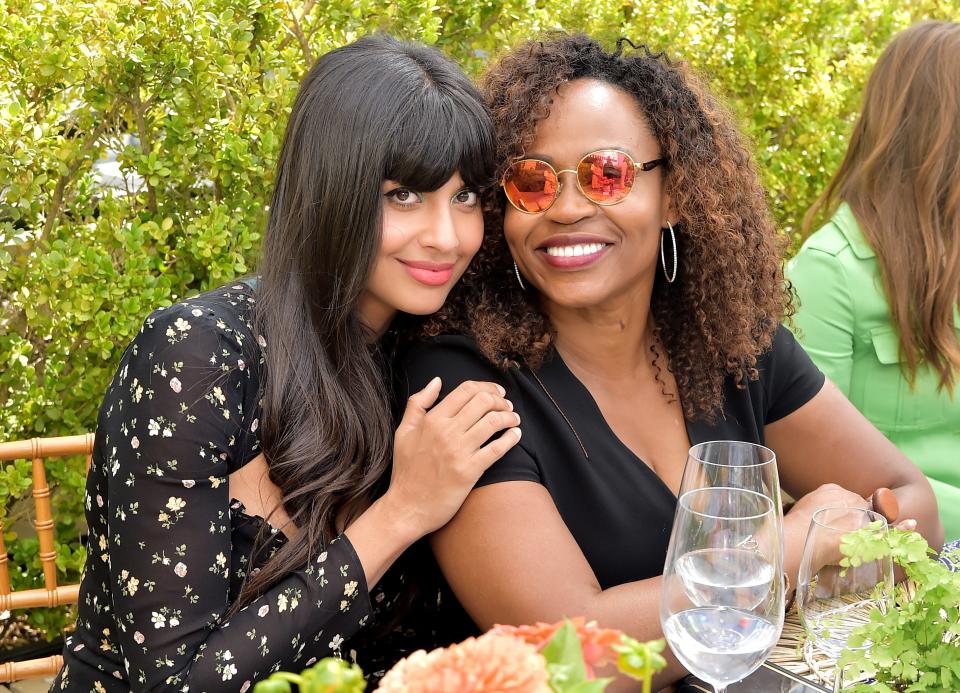 Jameela Jamil and Pearlena Igbokwe attend the Glamour x Tory Burch Women To Watch Lunch.