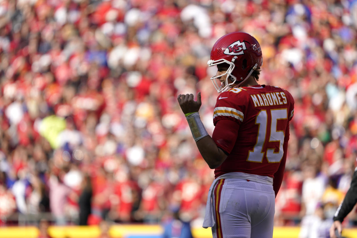 Kansas City Chiefs quarterback Patrick Mahomes had another lightning-fast drive against the Bills. (AP Photo/Ed Zurga)