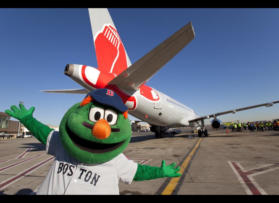 The iconic Boston Red Sox dangling Socks in the tail of a JetBlue Airbus A320.    Mark Greenberg/JetBlue Airways