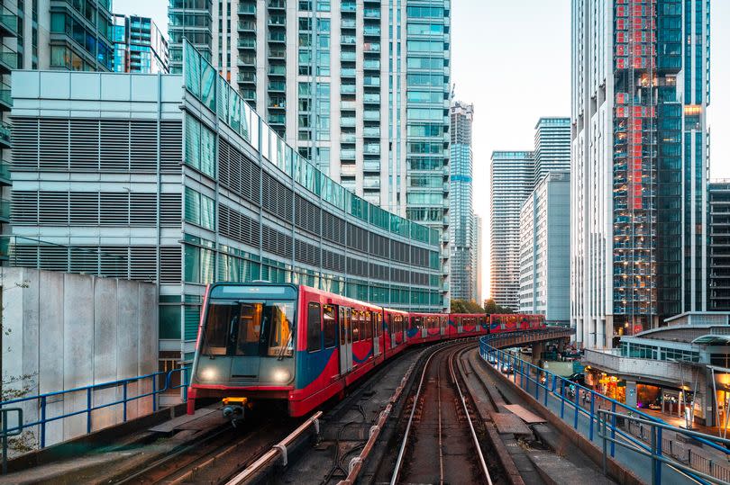 front of dlr train