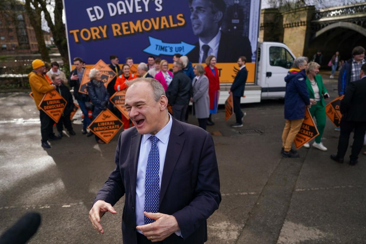 <span>Liberal Democrats leader Ed Davey arrives in York at the start of the party’s spring conference this weekend.</span><span>Photograph: Ian Forsyth/Getty Images</span>
