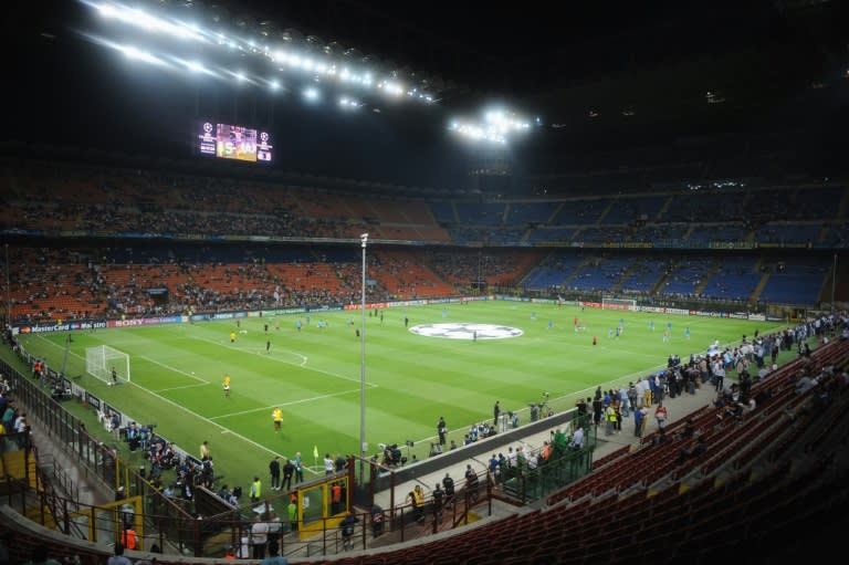 A general view of San Siro stadium is seen before the qualifying round of the Champions League match between Inter and Trabzonspor on September 14, 2011 in San Siro Stadium in Milan