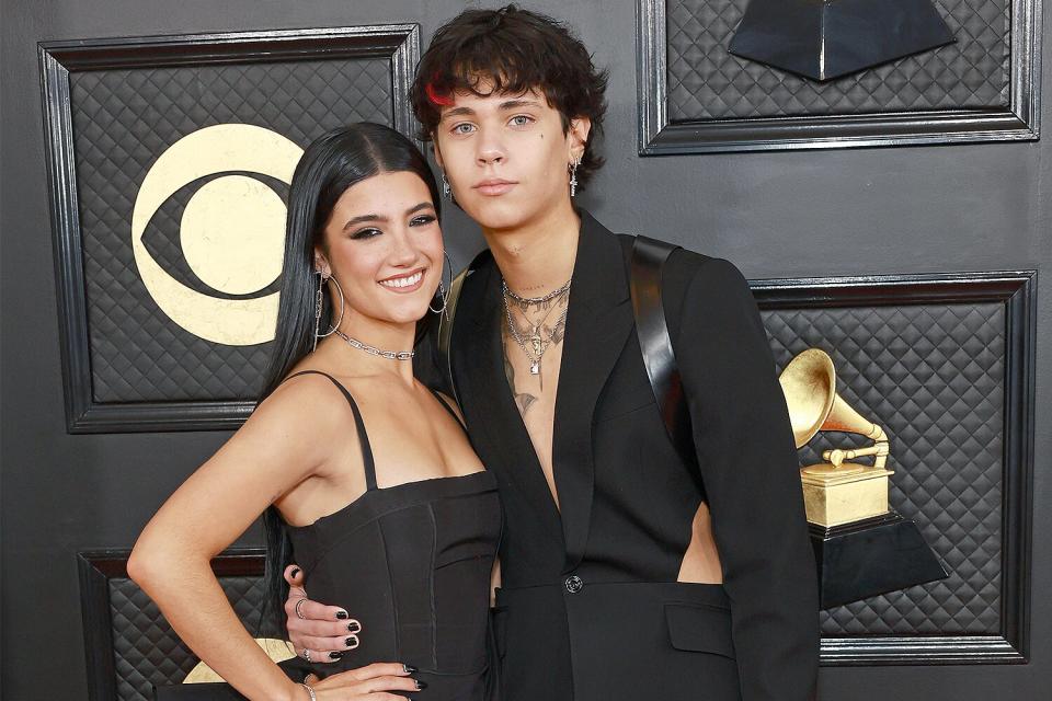 Charli D'Amelio and Landon Barker attends the 65th GRAMMY Awards on February 05, 2023