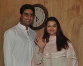 The proud parents, Aishwarya and Abhishek.