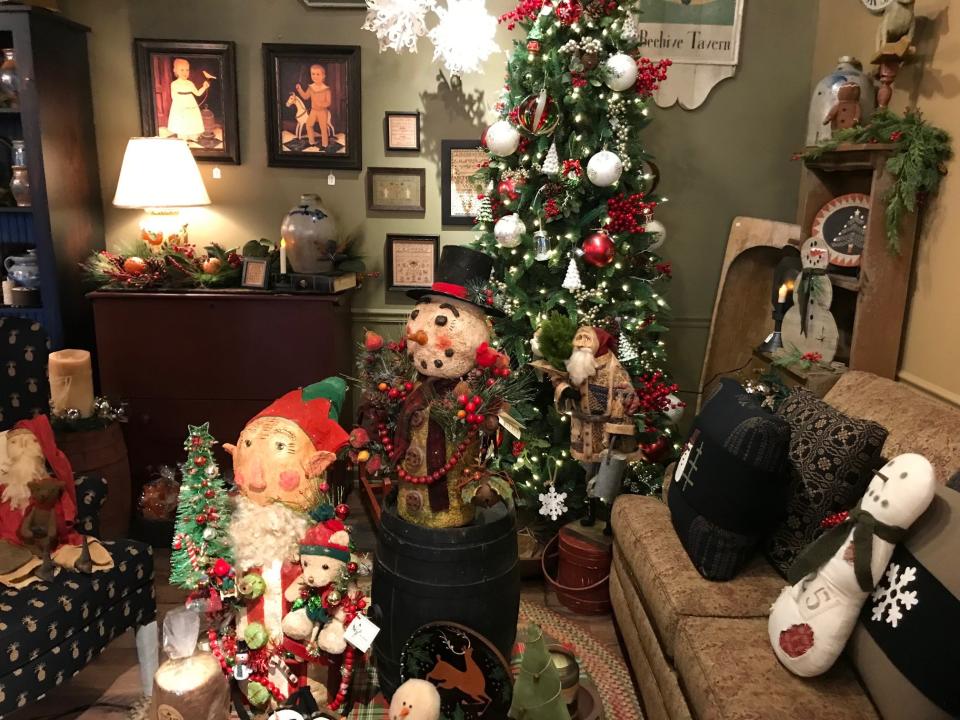 Holiday themed gifts and home decor items are on the shelves throughout the Pine Cone Gift Shoppe in North Canton. The store is participating in Small Business Saturday.