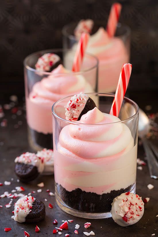 No-Bake Peppermint White Chocolate Cheesecakes