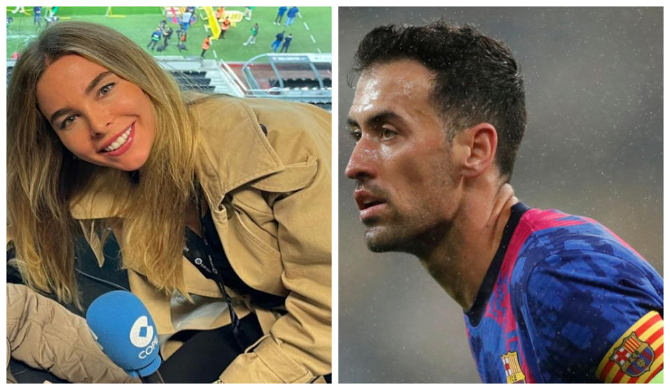 Helena Condis es un reflejo del hartazgo culé con los fallos de Sergio Busquets. (Fuentes: Twitter/@HelenaCondis y REUTERS/Valentyn Ogirenko)