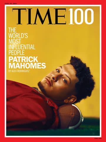 <p>Joshua Kissi for TIME</p> Patrick Mahomes for his Time100 Cover