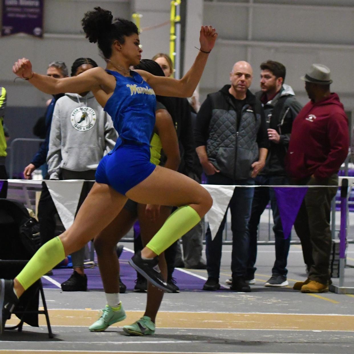 Webster Schroeder senior Corintia Griffith is the reigning high school girls indoor track triple jump state champion and owns the state record.