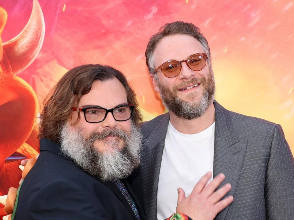 Jack Black and Seth Rogen at ‘The Super Mario Bros Movie’ premiere (Getty Images)
