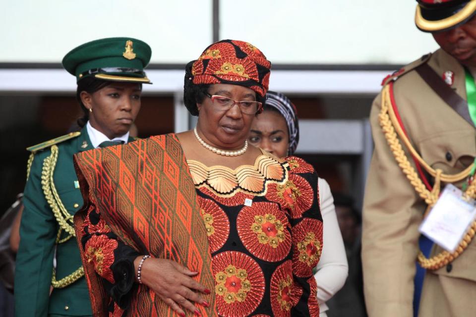 Malawi's President Joyce Banda attends a seminar on security during an event marking the centenary of the unification of Nigeria's north and south in Abuja, Nigeria, Thursday, Feb. 27, 2014. (AP Photo / Sunday Alamba)