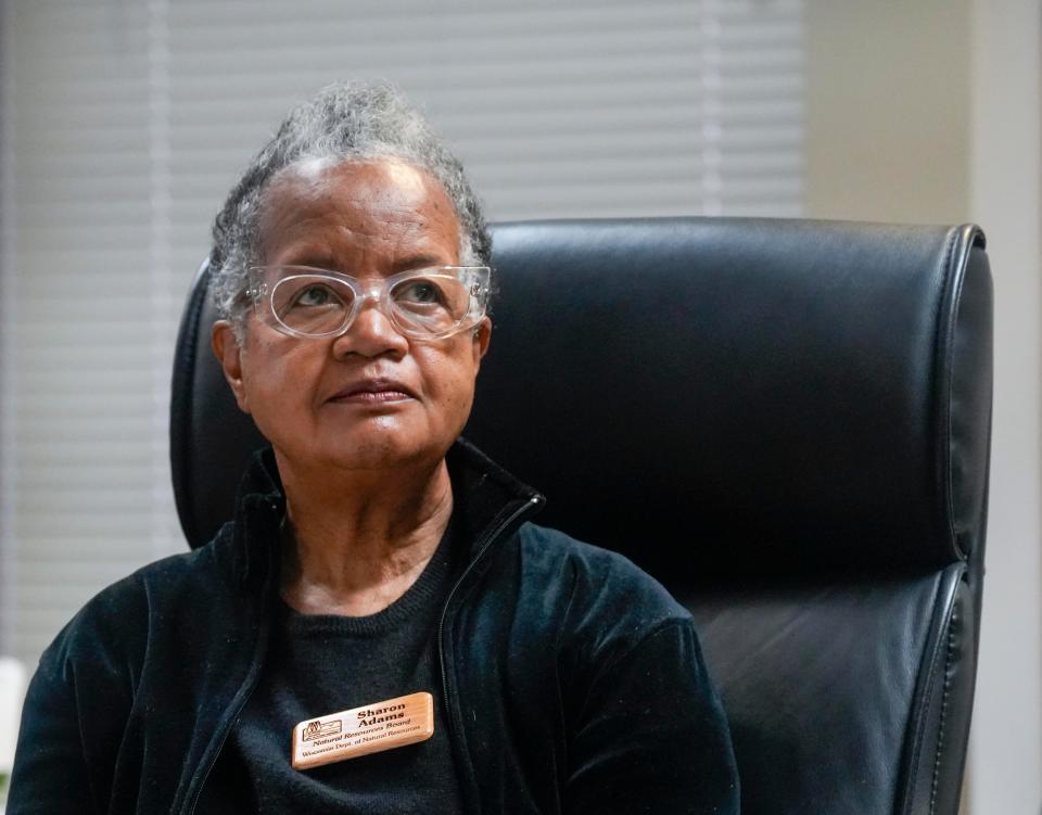 Sharon Adams, board member, listens during the Natural Resources Board meeting Wednesday, Jan. 25, 2023, at the State Natural Resources Building in Madison