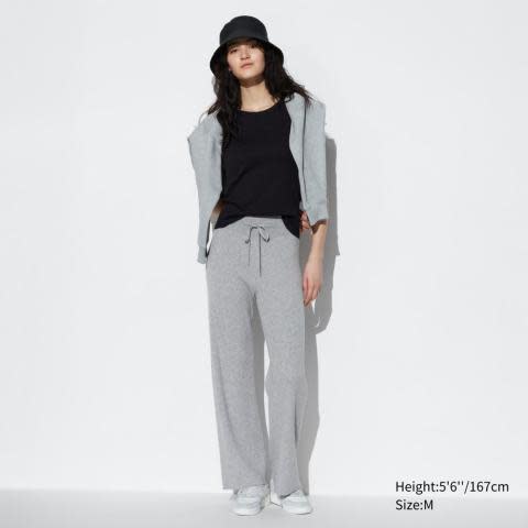 UNIQLO Women's machine washable knitted ribbed trousers