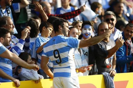 Rugby Union - Argentina v Tonga - IRB Rugby World Cup 2015 Pool C - Leicester City Stadium, Leicester, England - 4/10/15 Argentina's Martin Landajo at the end of the game Reuters / Darren Staples Livepic